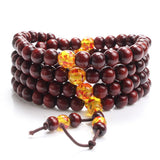 Natural Sandalwood 108 Bead Mala Bracelet