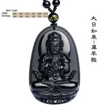 Black Buddha Obsidian Amulet