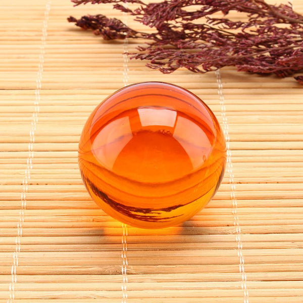 Natural Amber Magic Crystal Healing Sphere 40mm + Stand