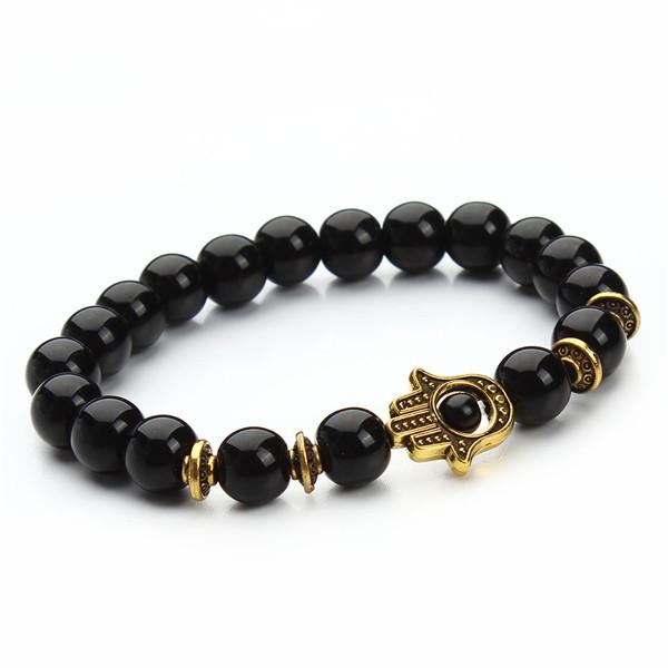 Natural Stone Hamsa Bracelet