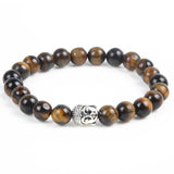 Silver Plated Buddha Natural Stone Bracelet