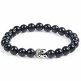 Silver Plated Buddha Natural Stone Bracelet