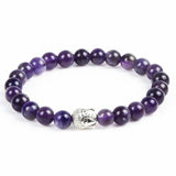 Silver Plated Buddha Natural Stone Bracelet
