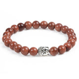 Silver Plated Buddha Natural Stone Bracelet