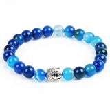 Silver Plated Buddha Natural Stone Bracelet