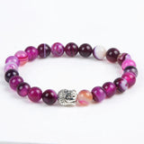 Silver Plated Buddha Natural Stone Bracelet