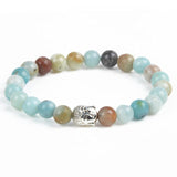 Silver Plated Buddha Natural Stone Bracelet
