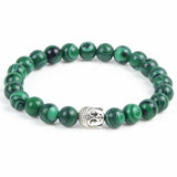 Silver Plated Buddha Natural Stone Bracelet