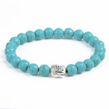 Silver Plated Buddha Natural Stone Bracelet