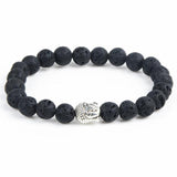 Silver Plated Buddha Natural Stone Bracelet