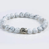 Silver Plated Buddha Natural Stone Bracelet