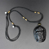 Natural Black Obsidian Buddha Pendant