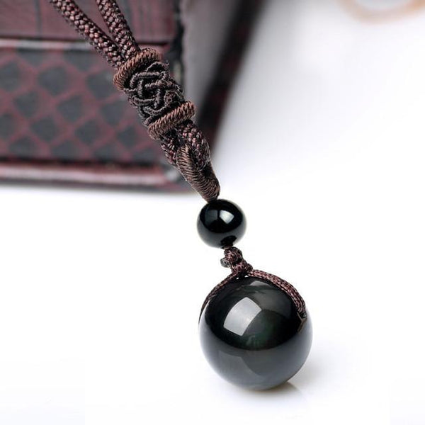 Black Obisidian Ball Pendant