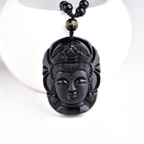 Natural Black Obsidian Buddha Pendant