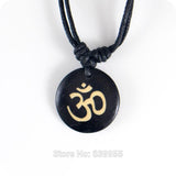 OM Hindu India yak bone Carving Amulet