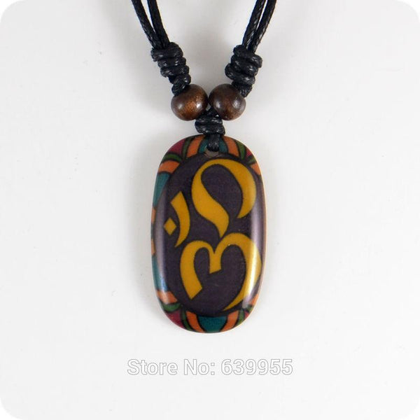Om Buddhist India resin Amulet